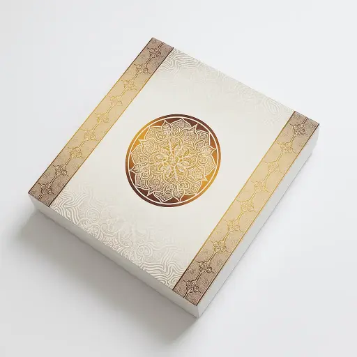 [B1310000000] B13 10 (8"x8.5"x1.5") White/Gold Gift Box | Eid Gift Box | Wedding Gift Box | Birthday Gift Box | Hajj Gift Box