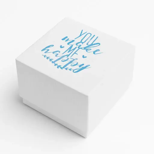 [B4805000000] B48 05 (4"x4"x3" Inches) White/Blue Gift Box | Anniversary Gift Box | Best Friend Gift